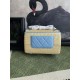 Falso imitazione Borsa a tracolla classica Chanel 26C AS6017 rafia blu Replica Perfetta Borsa a tracolla classica Chanel 26C AS6017 rafia blu
