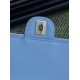 Falso imitazione Borsa a tracolla classica Chanel 26C AS6017 rafia blu Replica Perfetta Borsa a tracolla classica Chanel 26C AS6017 rafia blu