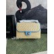 Falso imitazione Borsa a tracolla classica Chanel 26C AS6017 rafia blu Replica Perfetta Borsa a tracolla classica Chanel 26C AS6017 rafia blu