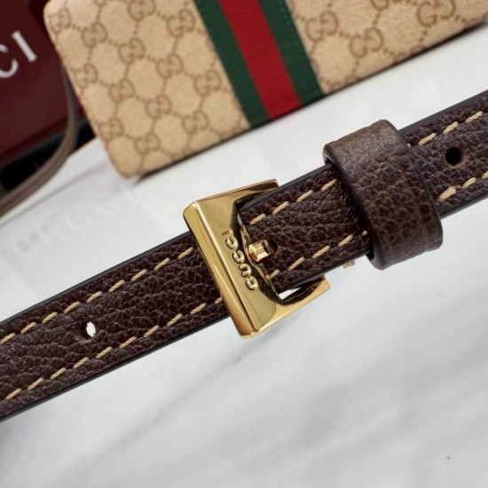 Falso imitazione Pochette piccola Gucci con tracolla A002KM tela GG marrone Replica Perfetta Pochette piccola Gucci con tracolla A002KM tela GG marrone