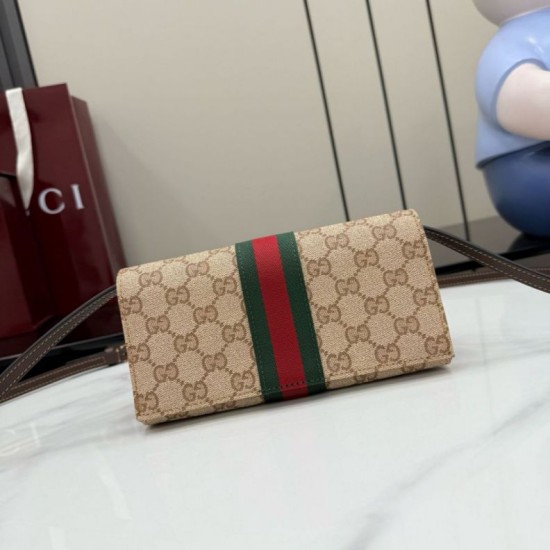 Falso imitazione Pochette piccola Gucci con tracolla A002KM tela GG marrone Replica Perfetta Pochette piccola Gucci con tracolla A002KM tela GG marrone