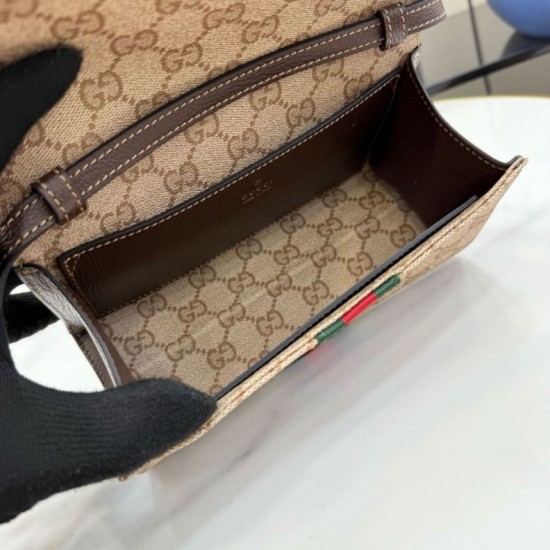 Falso imitazione Pochette piccola Gucci con tracolla A002KM tela GG marrone Replica Perfetta Pochette piccola Gucci con tracolla A002KM tela GG marrone