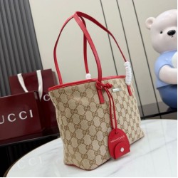 Replica Perfetta Borsa tote piccola Gucci Tribeca tela rossa 25cm