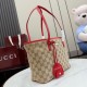 Replica Perfetta Borsa tote piccola Gucci Tribeca tela rossa 25cm