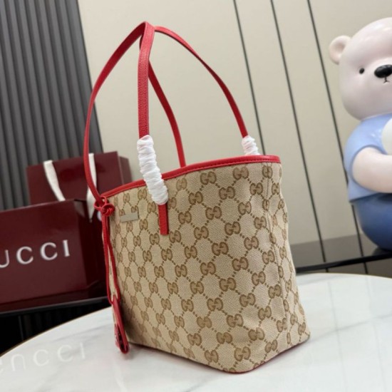 Replica Perfetta Borsa tote piccola Gucci Tribeca tela rossa 25cm