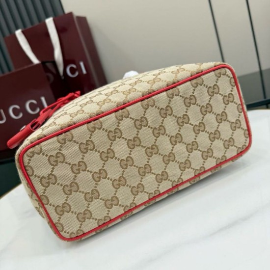 Replica Perfetta Borsa tote piccola Gucci Tribeca tela rossa 25cm