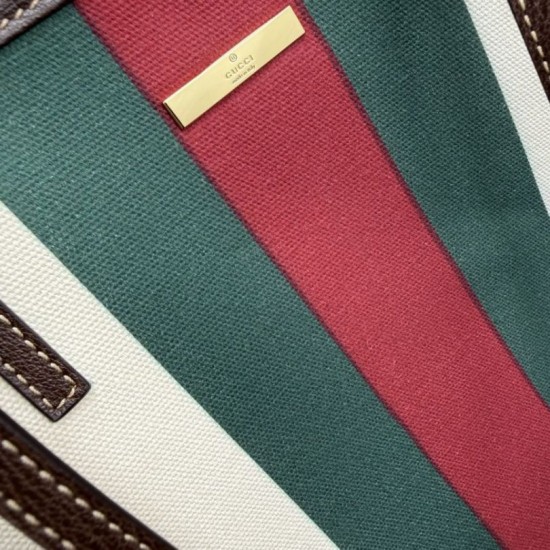 Replica Perfetta Borsa tote grande Gucci Tribeca con charm A0034D tela bianca