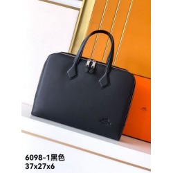 Replica di lusso Valigetta da lavoro Hermes Elephant Nero Imitazione Falso