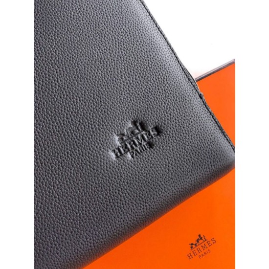 Replica di lusso Valigetta da lavoro Hermes Elephant Nero Imitazione Falso