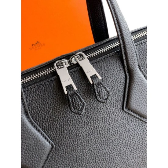 Replica di lusso Valigetta da lavoro Hermes Elephant Nero Imitazione Falso