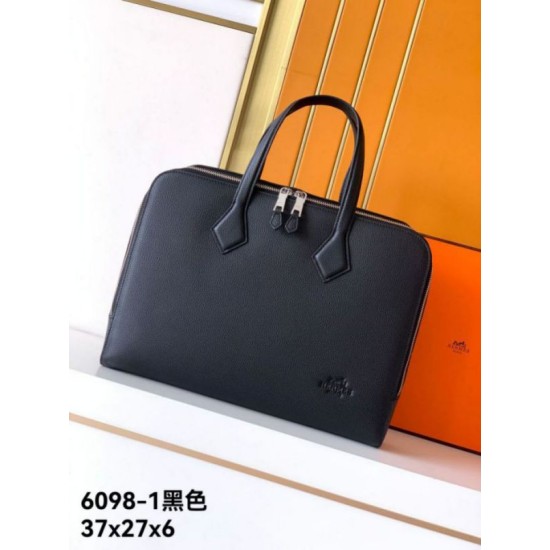 Replica di lusso Valigetta da lavoro Hermes Elephant Nero Imitazione Falso
