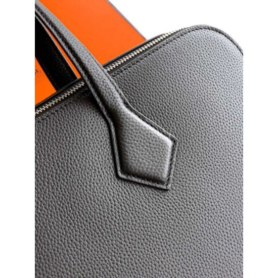 Replica di lusso Valigetta da lavoro Hermes Elephant Nero Imitazione Falso
