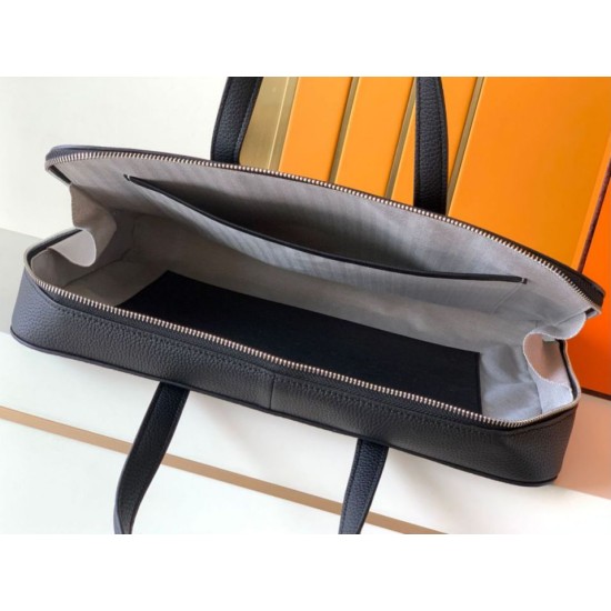 Replica di lusso Valigetta da lavoro Hermes Elephant Nero Imitazione Falso