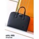 Replica di lusso Valigetta da lavoro Hermes Elephant Nero Imitazione Falso