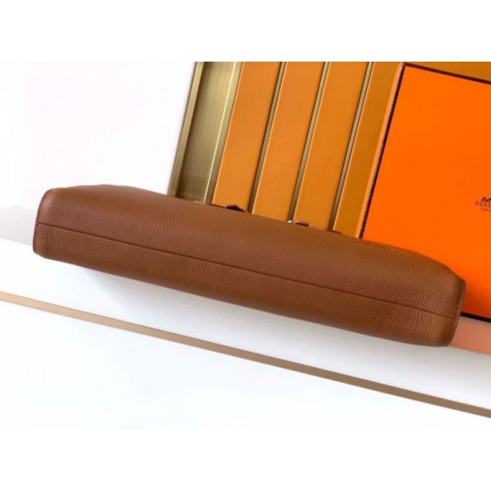 Replica di lusso Borsa da lavoro Hermes Elephant marrone Imitazione Falso