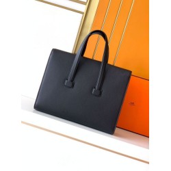 Replica di lusso Borsa da lavoro Hermes 6097 nera Imitazione Falso