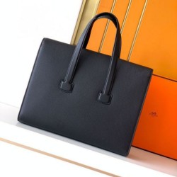 Replica di lusso Borsa da lavoro Hermes 6097 nera Imitazione Falso