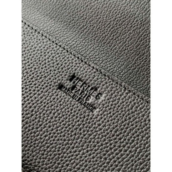 Replica di lusso Borsa da lavoro Hermes 6097 nera Imitazione Falso