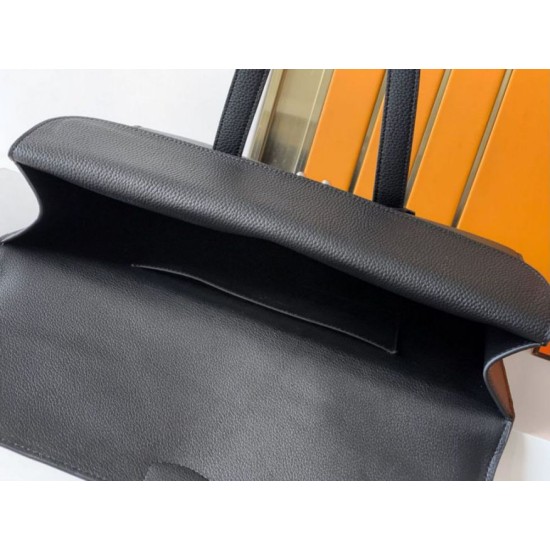 Replica di lusso Borsa da lavoro Hermes 6097 nera Imitazione Falso
