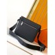 Replica di lusso Borsa a tracolla Hermes Messenger 7062 uomo Nera Imitazione Falso