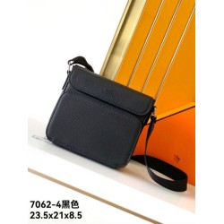 Replica di lusso Borsa a tracolla Hermes Messenger 7062 uomo Nera Imitazione Falso