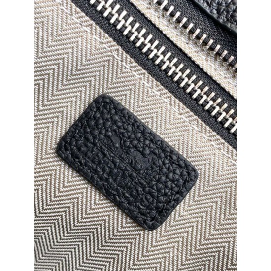 Replica di lusso Borsa a tracolla Hermes Messenger 7062 uomo Nera Imitazione Falso