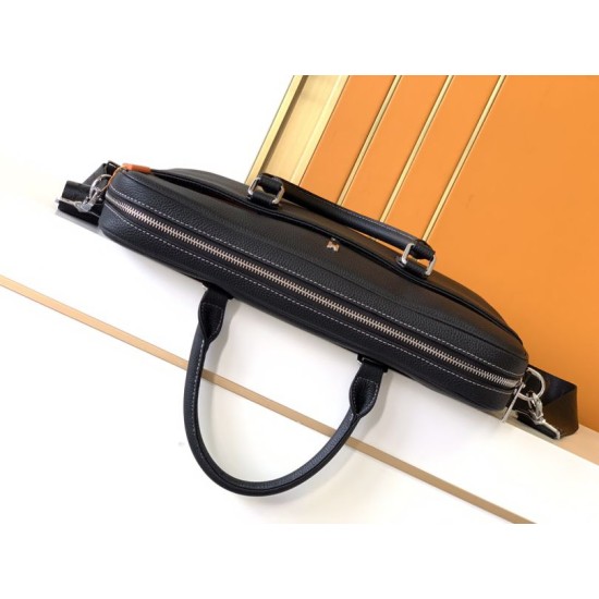 Replica di lusso Borsa Valigetta da lavoro Hermes 7046 Nero  Imitazione Falso