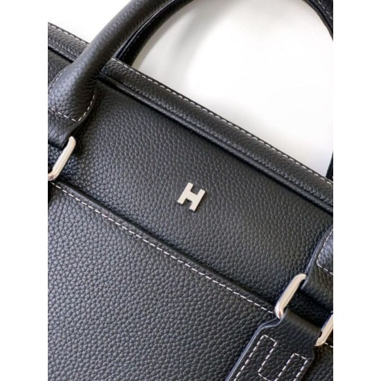 Replica di lusso Borsa Valigetta da lavoro Hermes 7046 Nero  Imitazione Falso