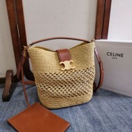 Replica di lusso Borsa a secchiello piccola intrecciata Celine Triomphe Imitazione Falso