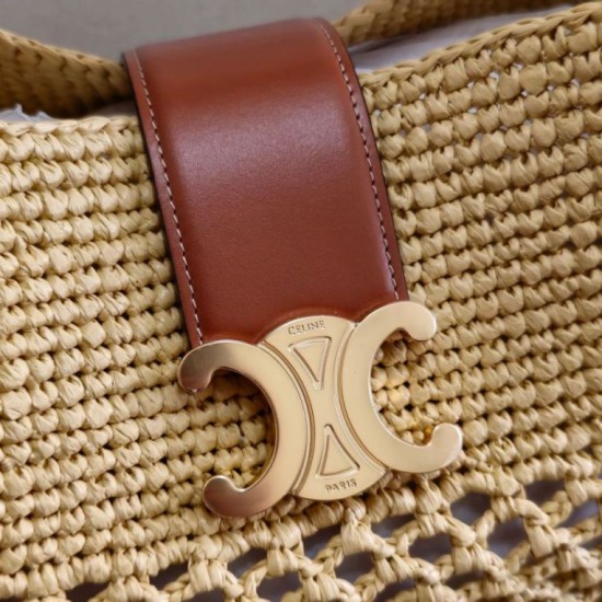 Replica di lusso Borsa a secchiello piccola intrecciata Celine Triomphe Imitazione Falso