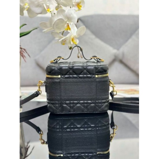 Replica di alta qualità Beauty case DiorTravel S5488 nero Replica di lusso Beauty case DiorTravel S5488 nero Imitazione Falso