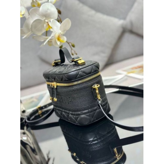 Replica di alta qualità Beauty case DiorTravel S5488 nero Replica di lusso Beauty case DiorTravel S5488 nero Imitazione Falso