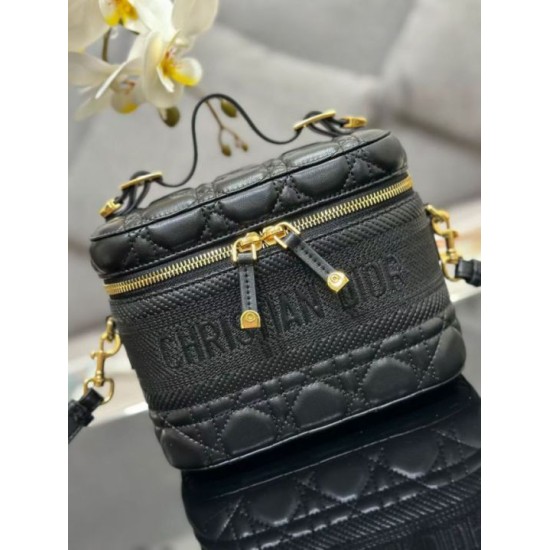 Replica di alta qualità Beauty case DiorTravel S5488 nero Replica di lusso Beauty case DiorTravel S5488 nero Imitazione Falso