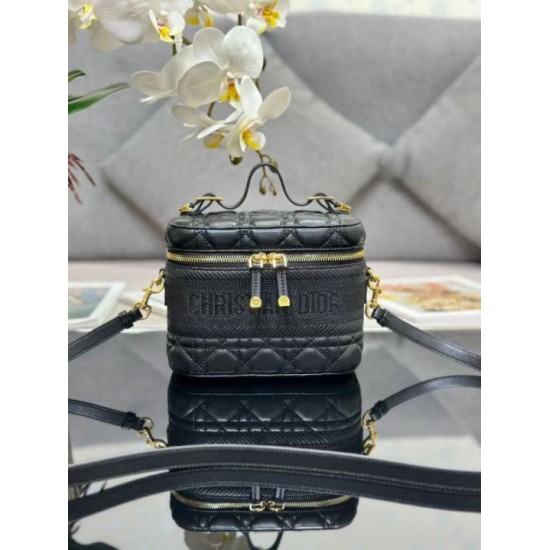 Replica di alta qualità Beauty case DiorTravel S5488 nero Replica di lusso Beauty case DiorTravel S5488 nero Imitazione Falso