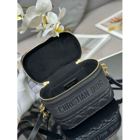 Replica di alta qualità Beauty case DiorTravel S5488 nero Replica di lusso Beauty case DiorTravel S5488 nero Imitazione Falso