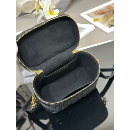 Replica di alta qualità Beauty case DiorTravel S5488 nero Replica di lusso Beauty case DiorTravel S5488 nero Imitazione Falso