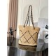 Replica di lusso Borsa shopping Chanel AS5811 Small Tote Rafia Nero Imitazione Falso