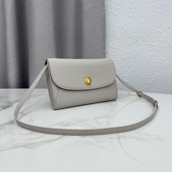 Replica di lusso Pochette Dior Médaillon con tracolla Grigia Imitazione Falso