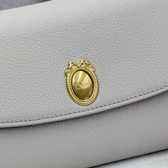 Replica di lusso Pochette Dior Médaillon con tracolla Grigia Imitazione Falso