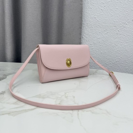 Replica di lusso Pochette Dior Médaillon con tracolla Rosa Imitazione Falso