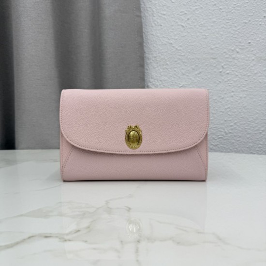 Replica di lusso Pochette Dior Médaillon con tracolla Rosa Imitazione Falso