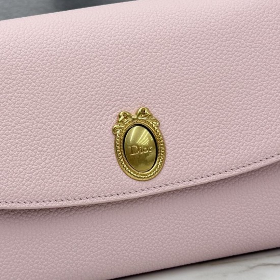 Replica di lusso Pochette Dior Médaillon con tracolla Rosa Imitazione Falso