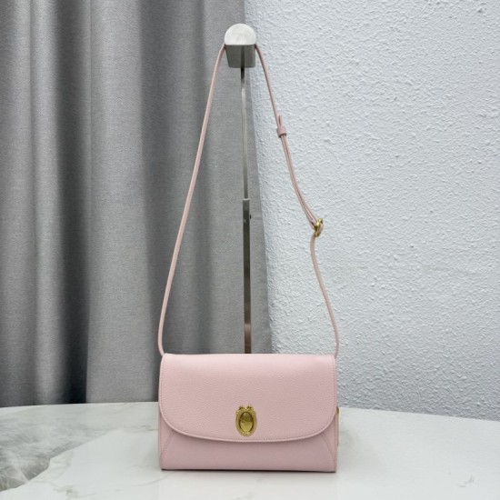 Replica di lusso Pochette Dior Médaillon con tracolla Rosa Imitazione Falso