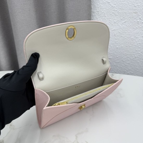 Replica di lusso Pochette Dior Médaillon con tracolla Rosa Imitazione Falso