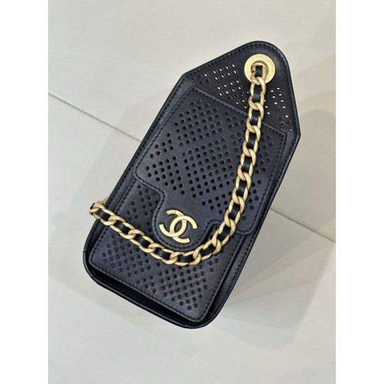 Replica di alta qualità Borsa Chanel piccola 25 AS5631 Hobo con design traforato nera Replica di lusso Borsa Chanel piccola 25 AS5631 Hobo con design traforato nera Imitazione Falso