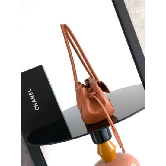 Replica fedele Borsa bowling Tote Chanel 26s AS6288 arancione Imitazione Fake