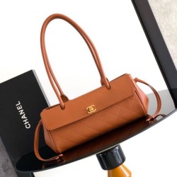 Replica fedele Borsa bowling Tote Chanel 26s AS6288 arancione Imitazione Fake