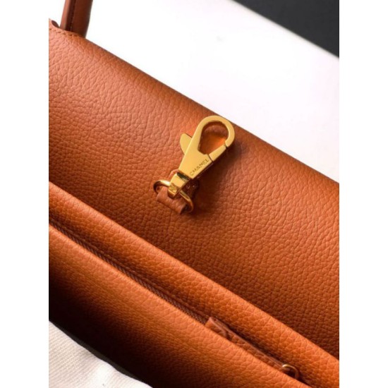 Replica fedele Borsa bowling Tote Chanel 26s AS6288 arancione Imitazione Fake