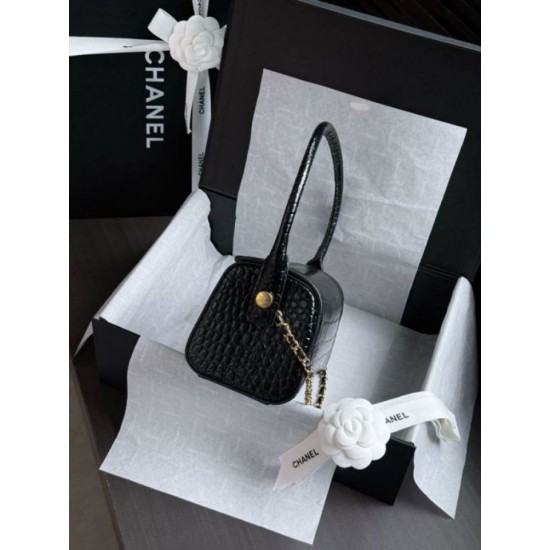 Replica fedele Borsa a mano Chanel 26A Bowling AP5294 con stampa coccodrillo Imitazione Fake