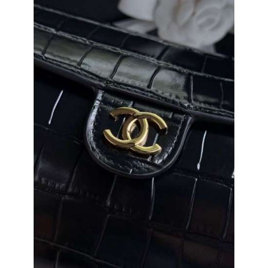 Replica fedele Borsa a mano Chanel 26A Bowling AP5294 con stampa coccodrillo Imitazione Fake